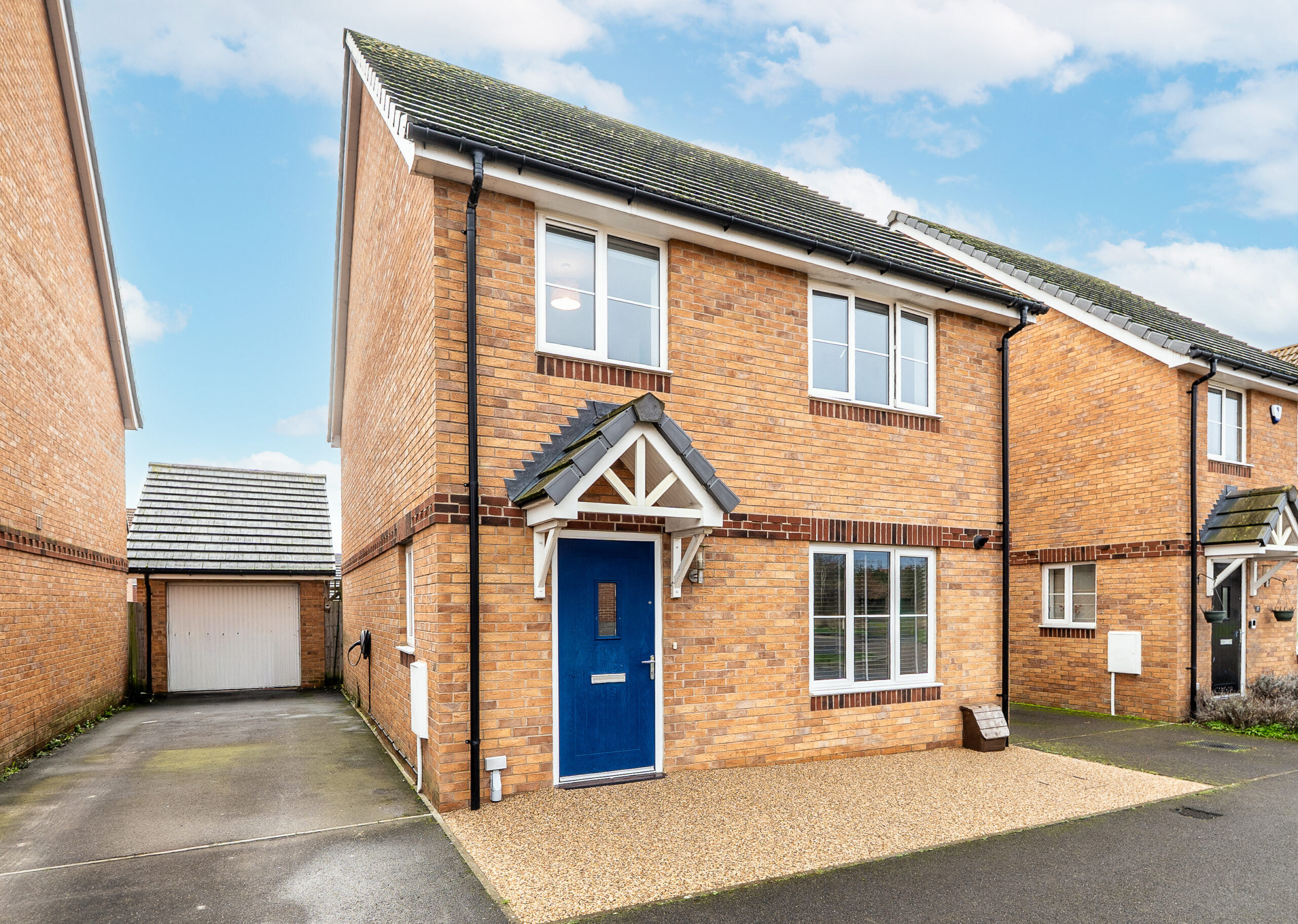 post edit exterior property photography adding blue sky. 